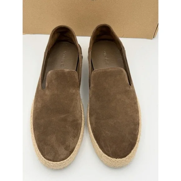 Vince Emmitt Suede Espadrille Loafers Hickory Brown Mens 10 Slip On Shoes